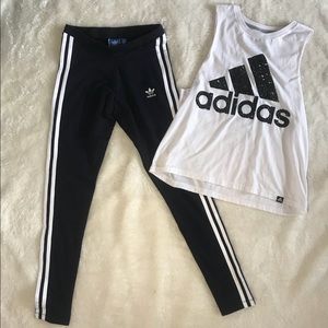 ☀️NWT ADIDAS ORIGINALS NAVY THREE STRIPE LEGGING☀️